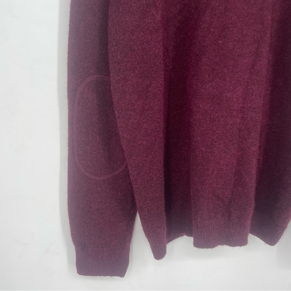 Kuna Womens XL Baby Alpaca Pima Cotton Full Zip Sweater Burgundy - Picture 7 of 8